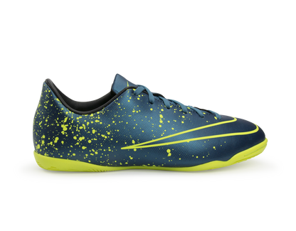 Nike Kids Mercurial Victory V Indoor Soccer Shoes Squadorn Blue/Black/Volt