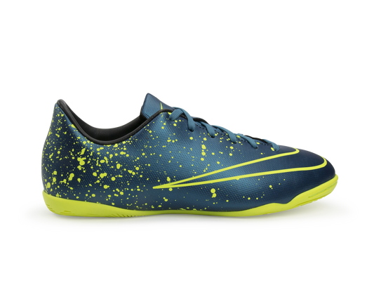 Nike Kids Mercurial Victory V Indoor Soccer Shoes Squadorn Blue/Black/Volt