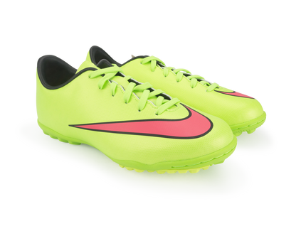 Nike Kids Mercurial Victory V Turf Soccer Shoes Electric Green/Hyper Punch/Black