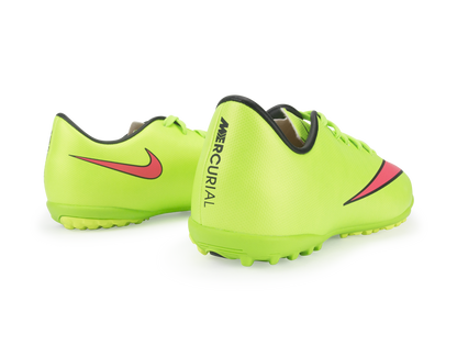 Nike Kids Mercurial Victory V Turf Soccer Shoes Electric Green/Hyper Punch/Black