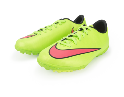 Nike Kids Mercurial Victory V Turf Soccer Shoes Electric Green/Hyper Punch/Black