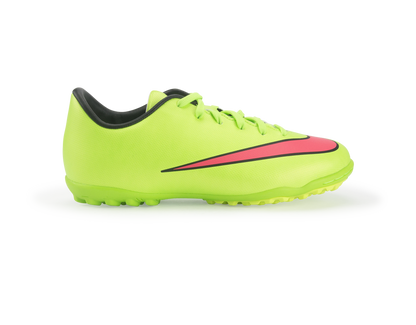 Nike Kids Mercurial Victory V Turf Soccer Shoes Electric Green/Hyper Punch/Black