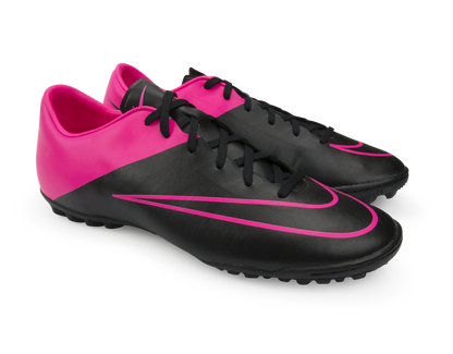 Nike Men's Mercurial Victory V Turf Soccer Shoes Black/Hyper Pink/Pink Pow