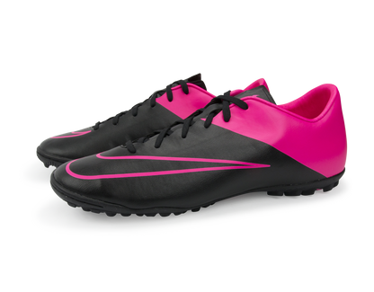 Nike Men's Mercurial Victory V Turf Soccer Shoes Black/Hyper Pink/Pink Pow