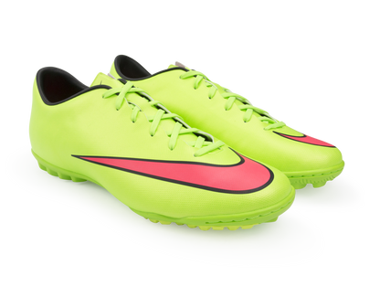 Nike Men's Mercurial Victory V Turf Soccer Shoes Electric Green/Hyper Punch/Black