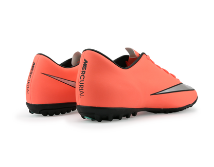 Nike Men's Mercurial Victory V Turf Soccer Shoes Bright Mango/Metallic Slivr/Hyper Turqoise