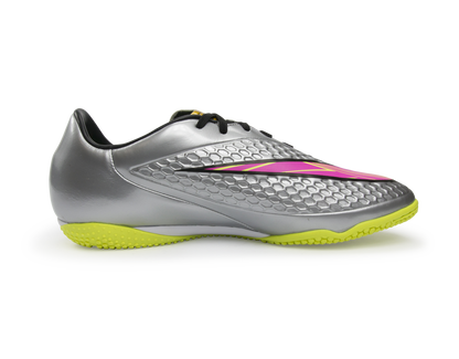 Nike Men's Hypervenom Phelon Indoor Soccer Shoes Chrome/Hyper Pink/Metalic Gold