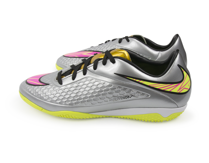 Nike Men's Hypervenom Phelon Indoor Soccer Shoes Chrome/Hyper Pink/Metalic Gold