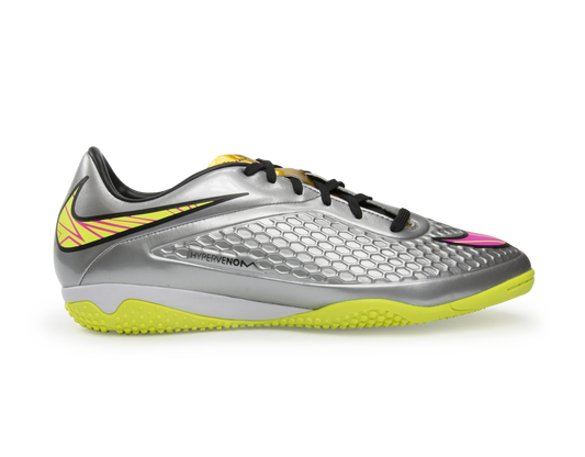 Nike Men's Hypervenom Phelon Indoor Soccer Shoes Chrome/Hyper Pink/Metalic Gold