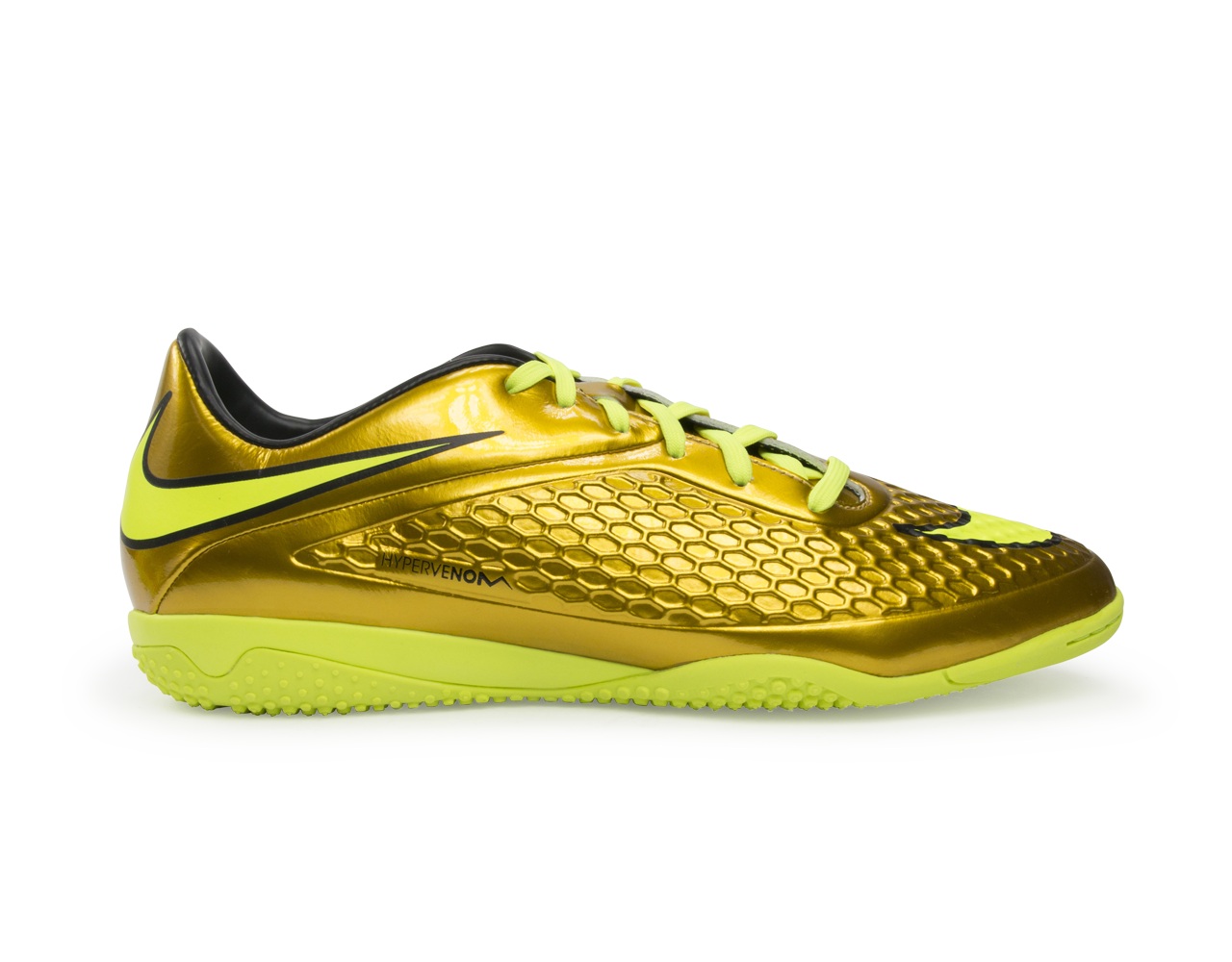 Nike Men's Hypervenom Phelon Indoor Soccer Shoes Metallic Gold/Black/Tour Yellow