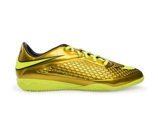 Nike Men's Hypervenom Phelon Indoor Soccer Shoes Metallic Gold/Black/Tour Yellow