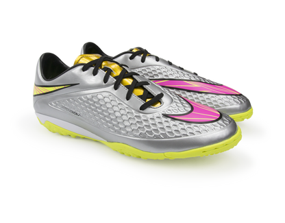 Nike Men's Hypervenom Phelon Turf Soccer Shoes Chrome/Hyper Pink/Metalic Gold