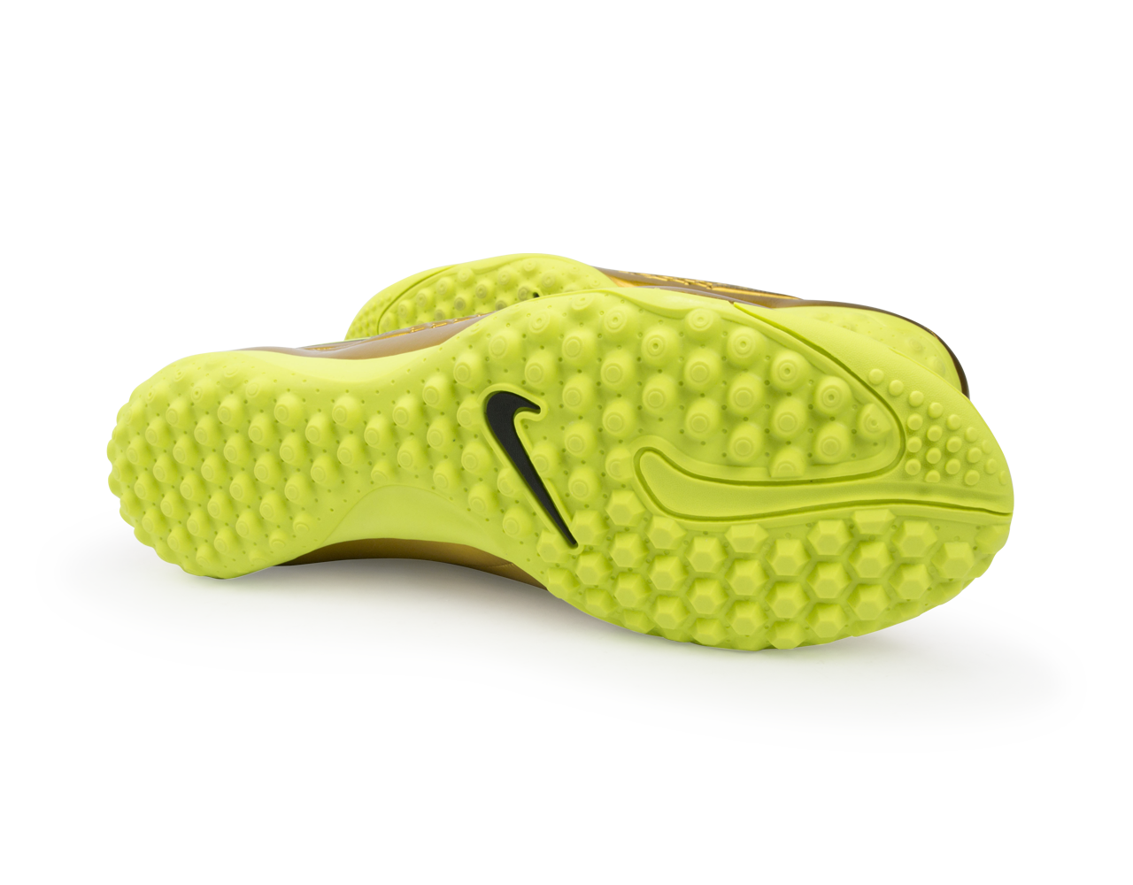 Nike Men's Hypervenom Phelon Turf Soccer Shoes Metallic Gold/Black/Tour Yellow