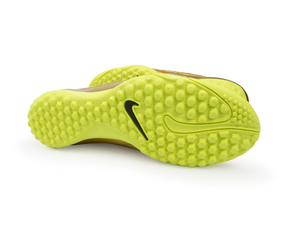 Nike Men's Hypervenom Phelon Turf Soccer Shoes Metallic Gold/Black/Tour Yellow