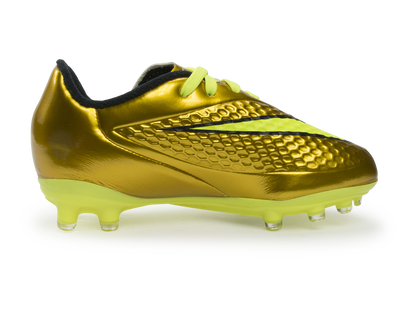 Nike Kids Hypervenom Phelon FG Metallic Gold/Black/Tour Yellow