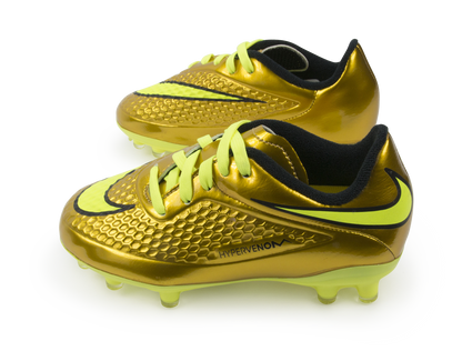 Nike Kids Hypervenom Phelon FG Metallic Gold/Black/Tour Yellow