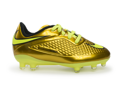 Nike Kids Hypervenom Phelon FG Metallic Gold/Black/Tour Yellow