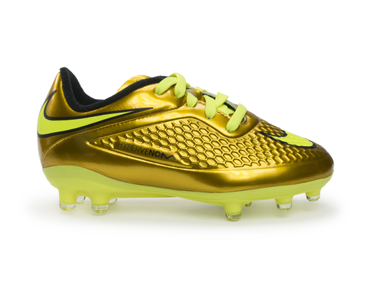 Nike Kids Hypervenom Phelon FG Metallic Gold/Black/Tour Yellow