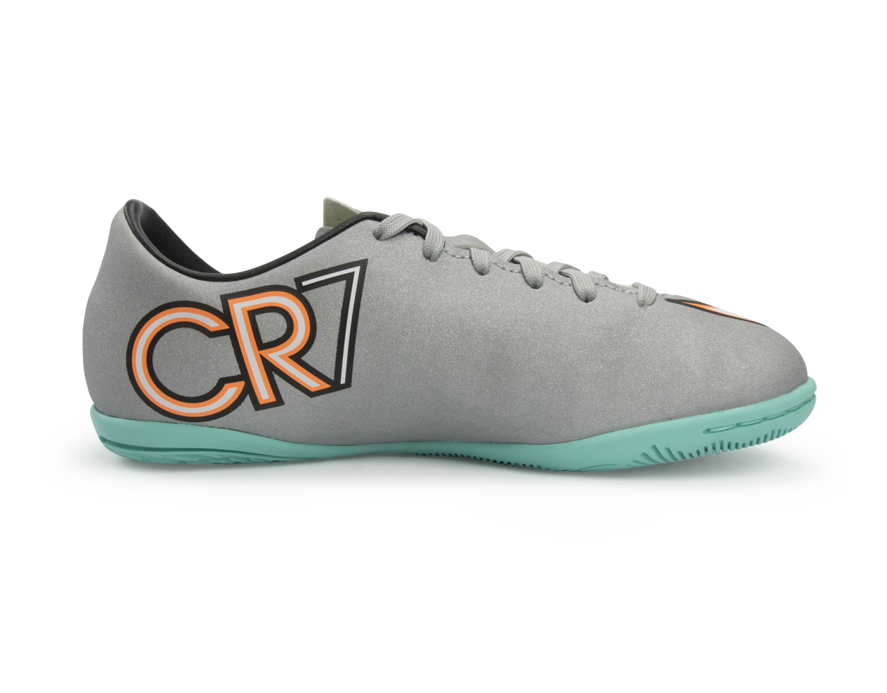 Nike Kids Mercurial Victory V CR Indoor Soccer Shoes Metallic Silver/Hyper Turquoise/Black