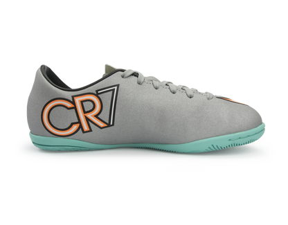 Nike Kids Mercurial Victory V CR Indoor Soccer Shoes Metallic Silver/Hyper Turquoise/Black