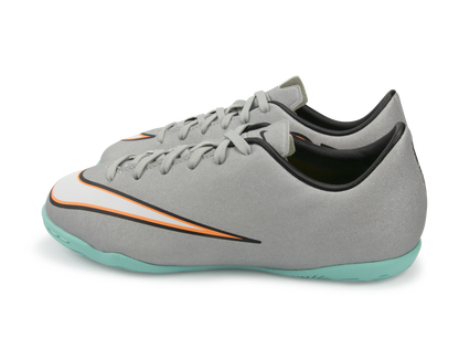 Nike Kids Mercurial Victory V CR Indoor Soccer Shoes Metallic Silver/Hyper Turquoise/Black