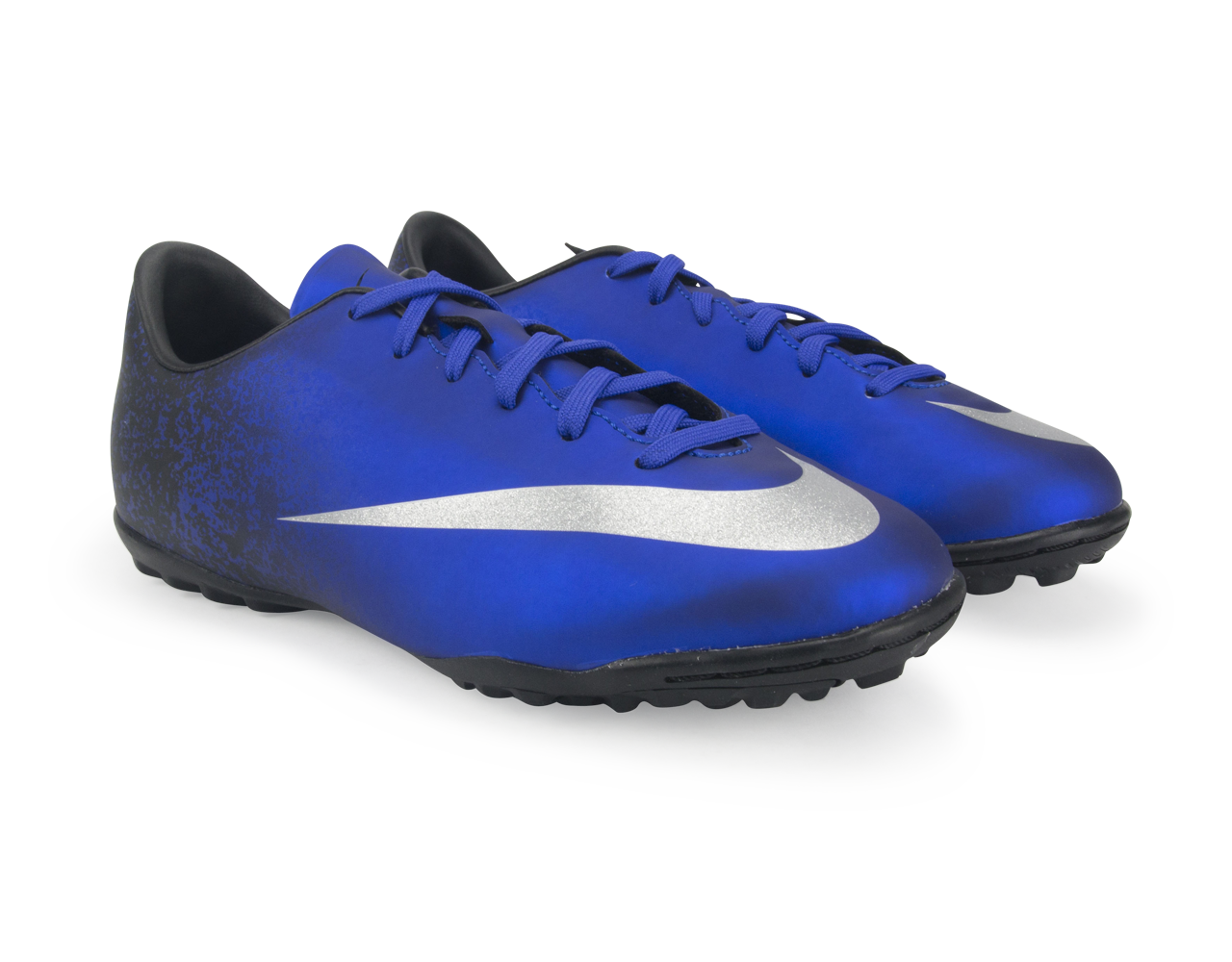 Nike Kids Mercurial Victory V CR7 Turf Soccer Shoes Deep Royal Blue/Metallic Silver