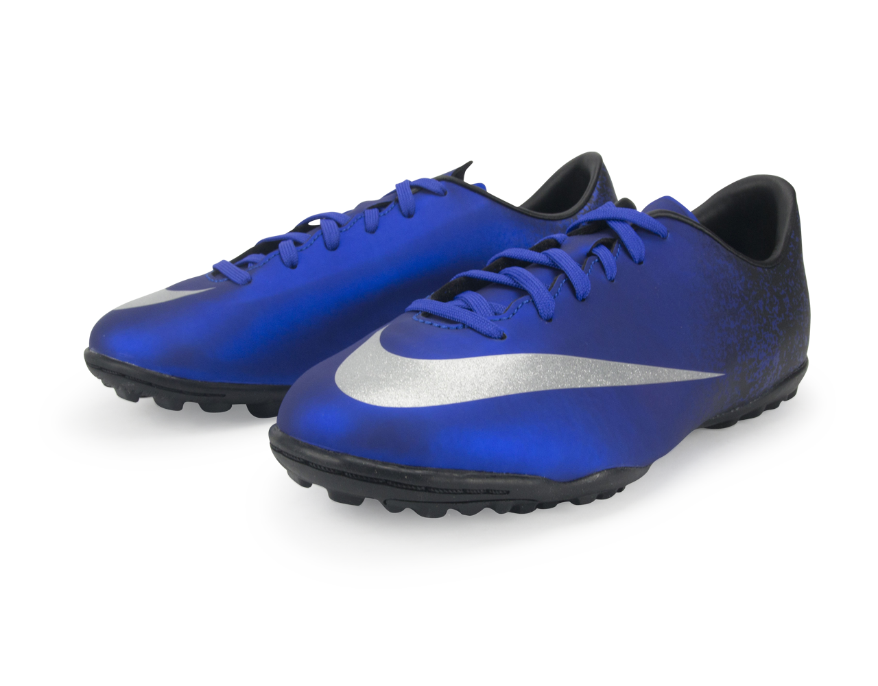 Nike Kids Mercurial Victory V CR7 Turf Soccer Shoes Deep Royal Blue/Metallic Silver