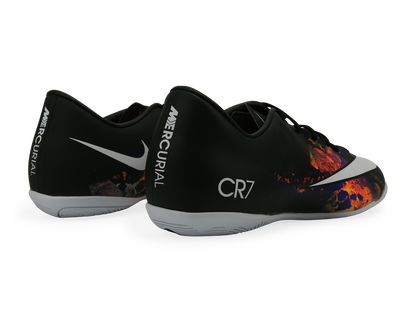 Nike Men's Mercurial Victory V CR Indoor Soccer Shoes  Black/White/Total Crimson/Vivid Purple