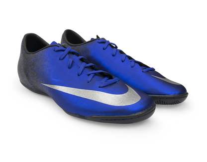Nike Men's Mercurial Victory V CR7 Indoor Soccer Shoes Deep Royal Blue/Metallic Silver
