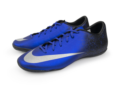 Nike Men's Mercurial Victory V CR7 Indoor Soccer Shoes Deep Royal Blue/Metallic Silver