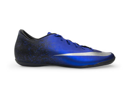 Nike Men's Mercurial Victory V CR7 Indoor Soccer Shoes Deep Royal Blue/Metallic Silver