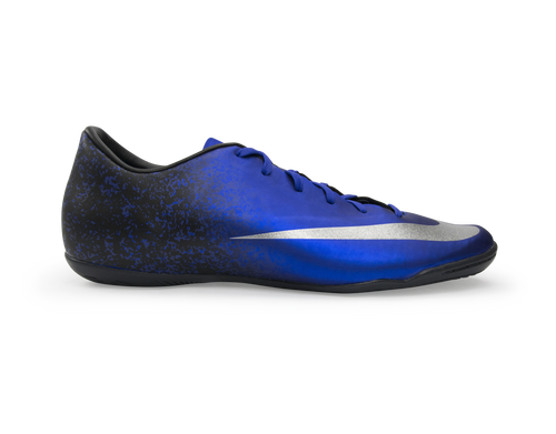 Nike Men's Mercurial Victory V CR7 Indoor Soccer Shoes Deep Royal Blue/Metallic Silver