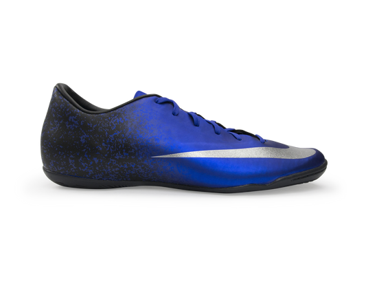Nike Men's Mercurial Victory V CR7 Indoor Soccer Shoes Deep Royal Blue/Metallic Silver