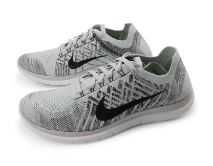 Nike Men's Free 4.0 Flyknit Running Shoes Pure Platinum/Black/White