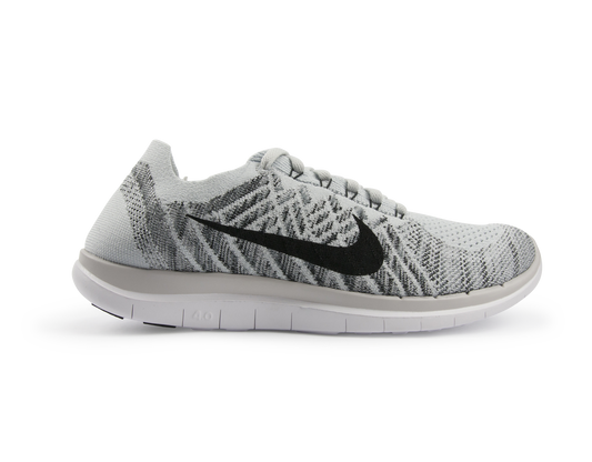 Nike Men's Free 4.0 Flyknit Running Shoes Pure Platinum/Black/White