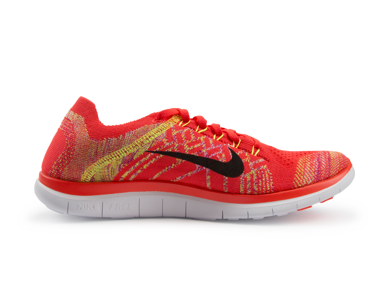 Nike Men's Free 4.0 Flyknit Running Shoes Bright Crimson/Black/Hot Lava
