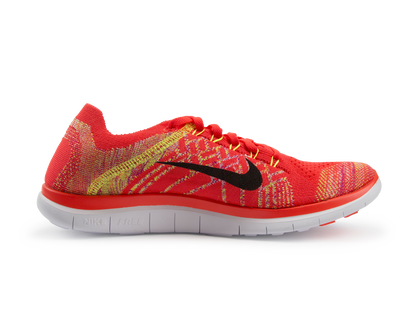 Nike Men's Free 4.0 Flyknit Running Shoes Bright Crimson/Black/Hot Lava