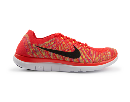 Nike Men's Free 4.0 Flyknit Running Shoes Bright Crimson/Black/Hot Lava