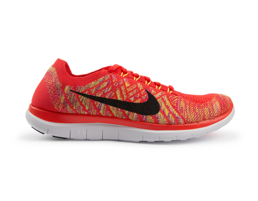 Nike Men's Free 4.0 Flyknit Running Shoes Bright Crimson/Black/Hot Lava