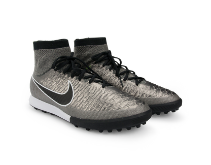 Nike Men's MagistaX Proximo Turf Soccer Shoes Metallic Pewter/Ghost Green/Black