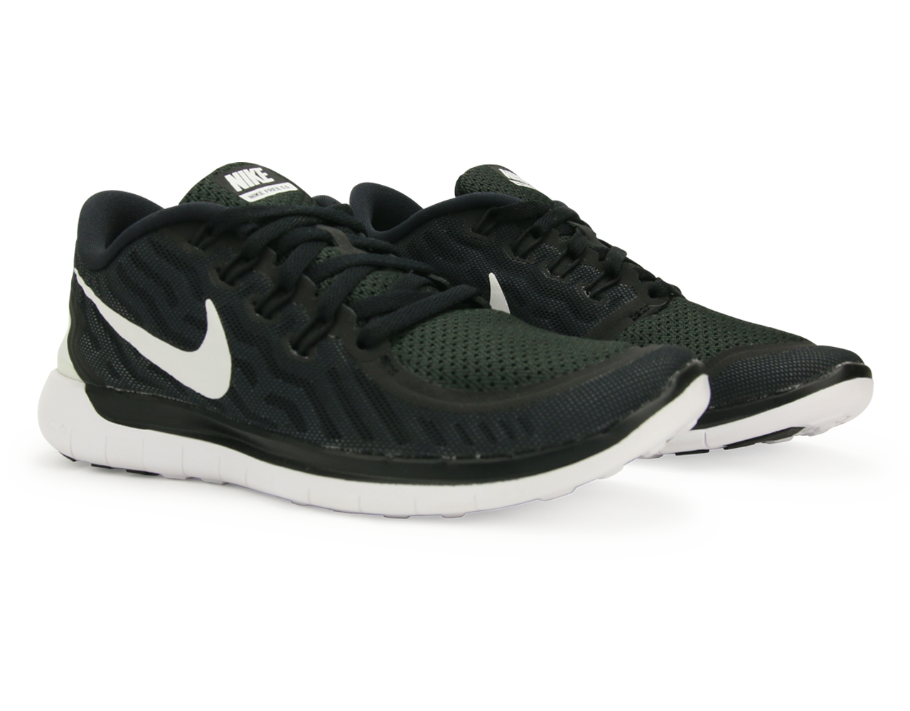Nike Women's  Free 5.0 Running Shoes Black/White/Dark Grey