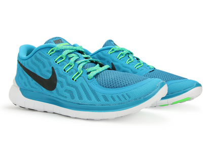 Nike Women's Free 5.0 Running Shoes Blue Lagoon/Black Volt/Green Cp