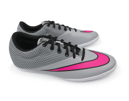 Nike Men's MercurialX Pro Indoor Soccer Shoes Wolf Grey/Vivid Pink/White