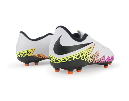 Nike Kids Hypervenom Phelon II FG White/Black/Total Orange