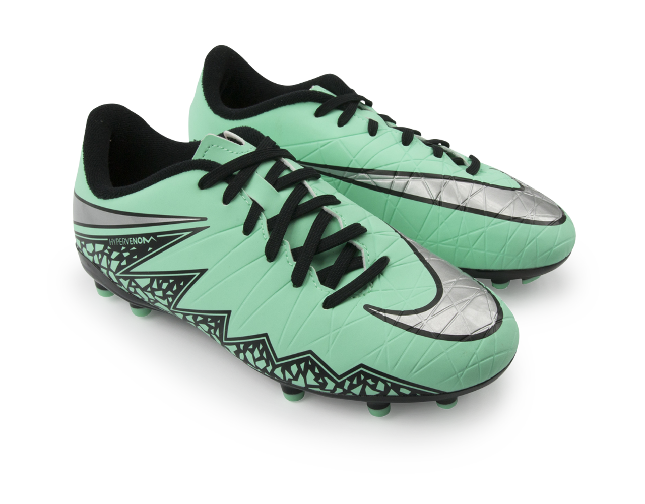 Nike Kids Hypervenom Phelon II FG Green Glow/Metallic Silver/Hyper Orange