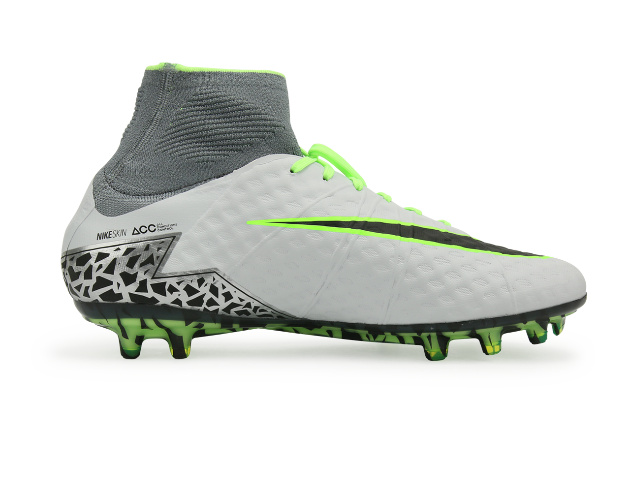 Nike Men's Hypervenom Phantom II FG Pure Platinum/Black/Ghost Green