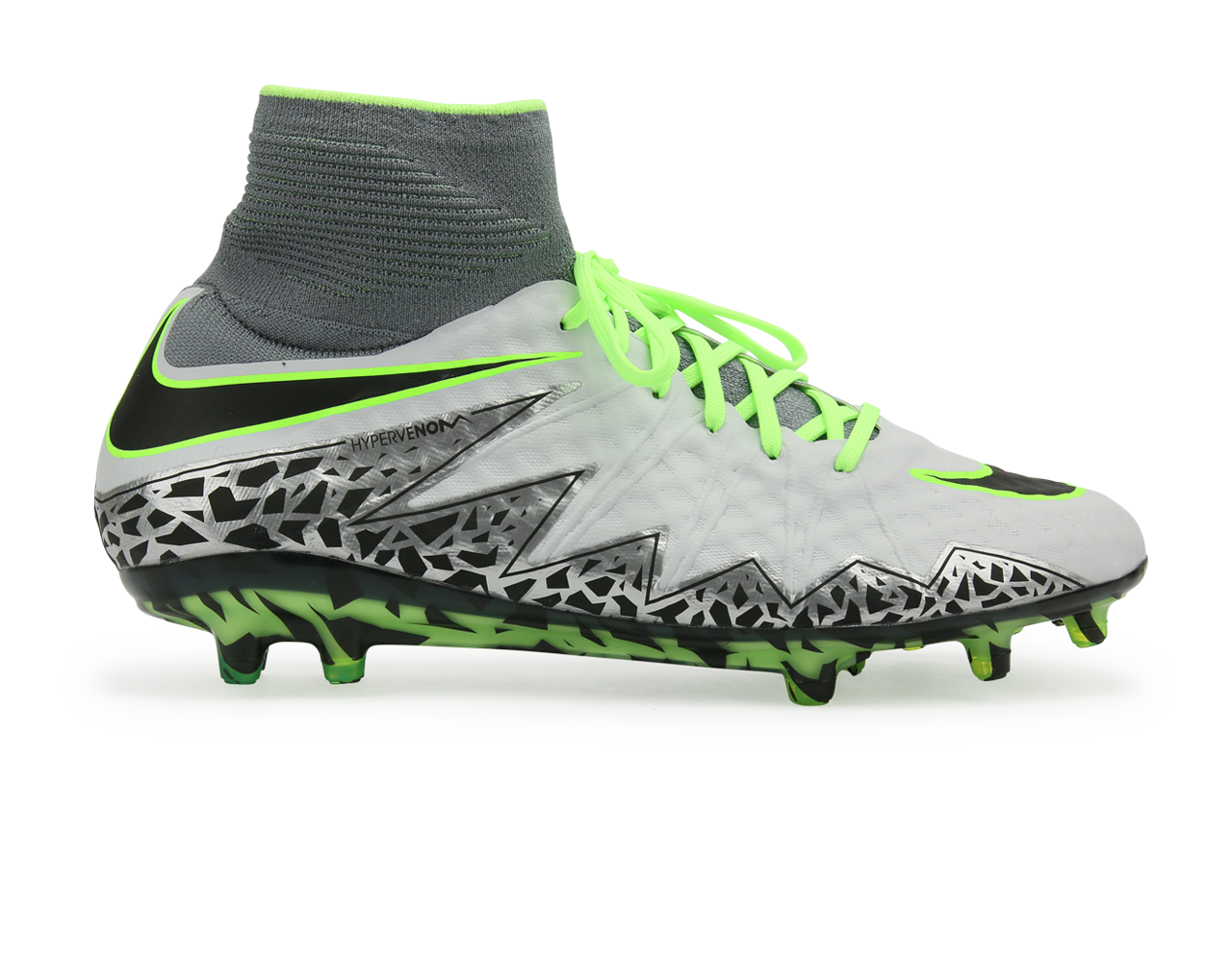 Nike Men's Hypervenom Phantom II FG Pure Platinum/Black/Ghost Green