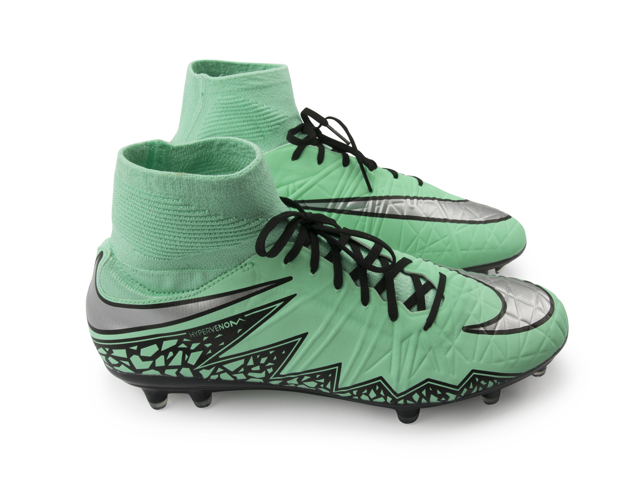 Nike Men's Hypervenom Phatal II DF FG Green Glow/Metallic Silver/Hyper Orange