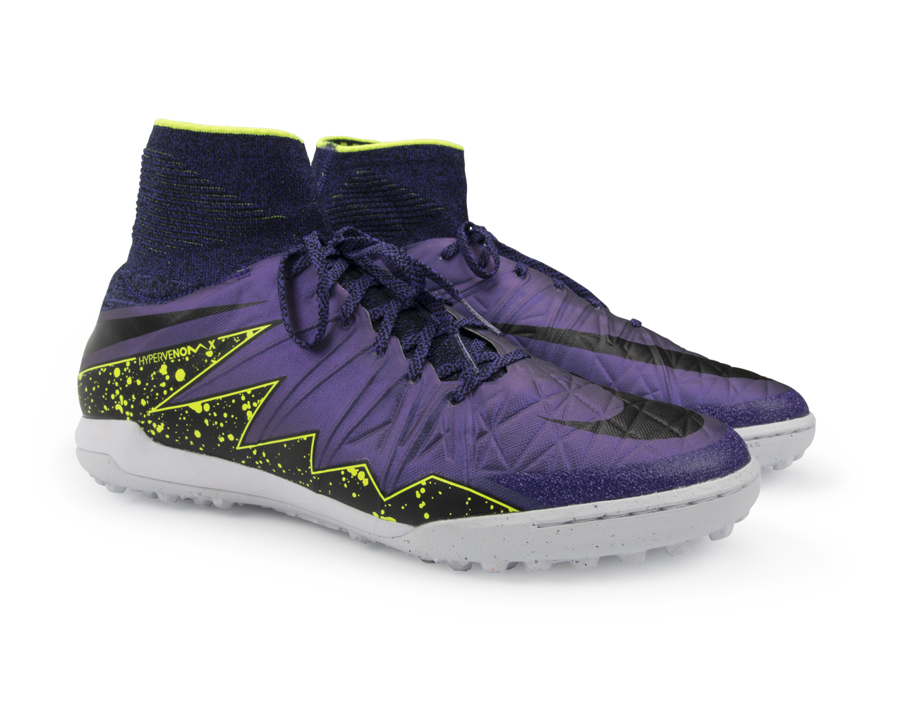 Nike Men's HypervenomX Proximo Turf Soccer Shoes Hyper Grape/Black/Volt