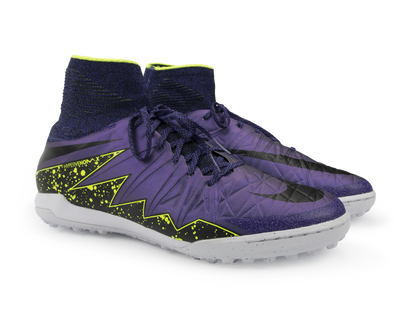 Nike Men's HypervenomX Proximo Turf Soccer Shoes Hyper Grape/Black/Volt